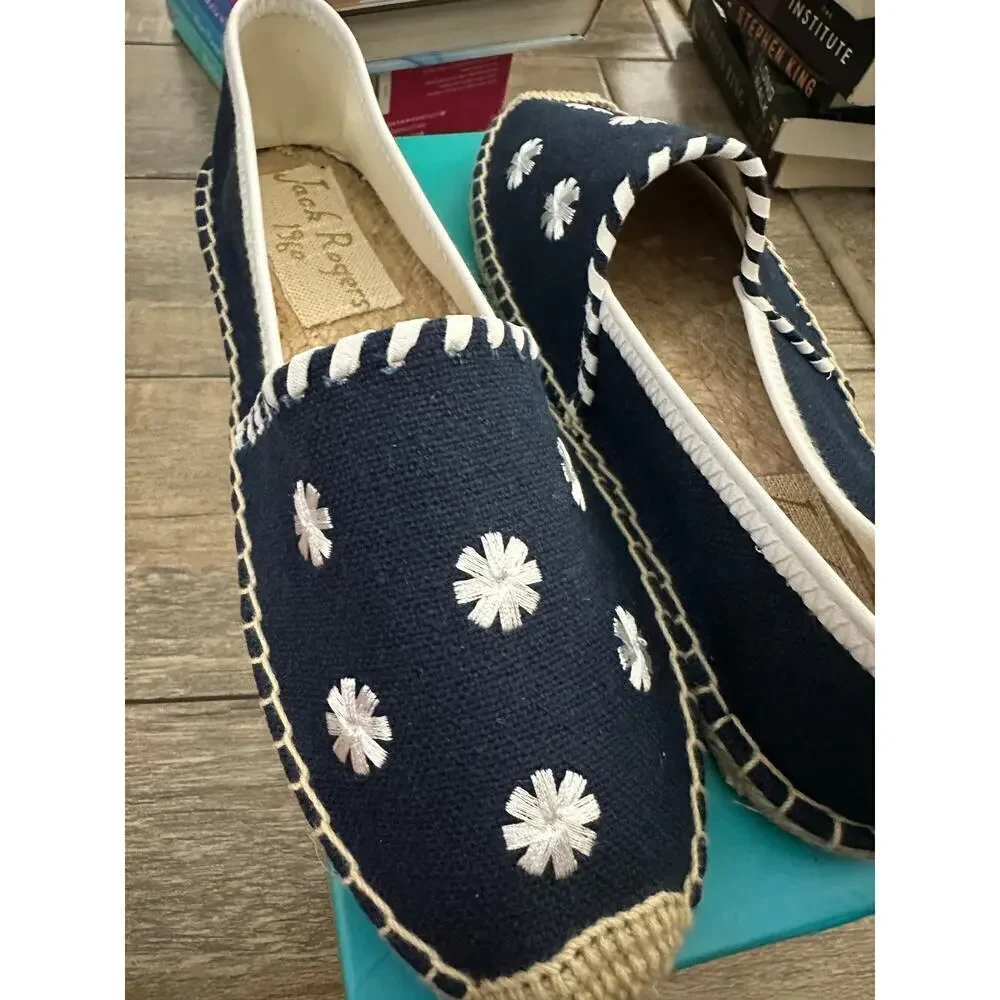 NWT Jack Rogers Kids' Midnight Navy Miss Palmer Espadrille Flats Size 4M